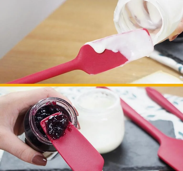 Seamless Series Long Handle Silicone Jar Spatula BPA Free Silicone Scraper for  Blenders