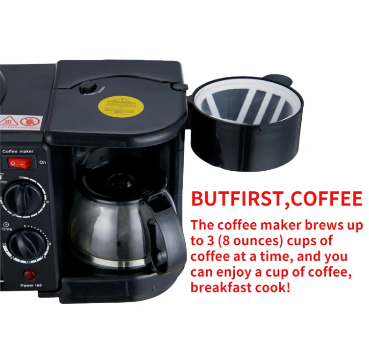 Home Use Multifunctional 3 In 1 Breakfast Makers Electric Coffee Toaster Braekfast Making Machine