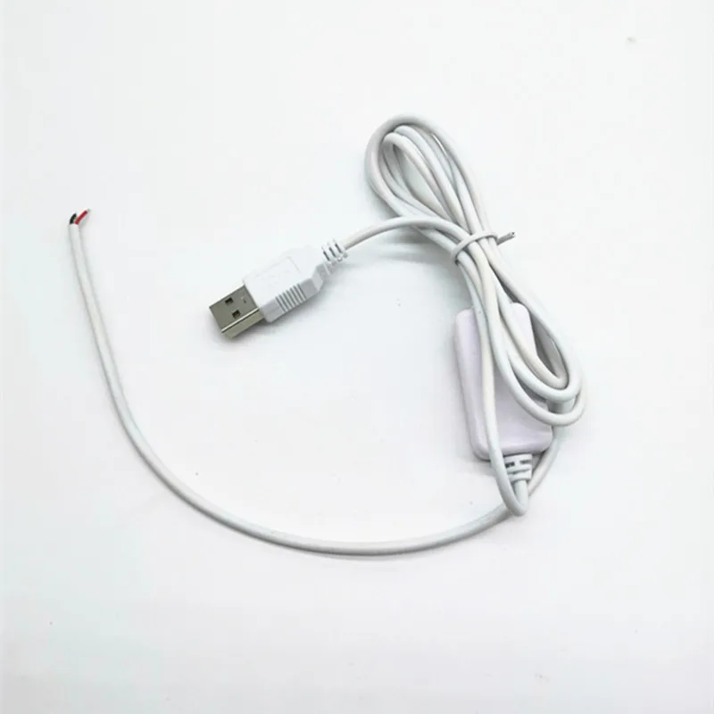 Customize 5V 12V 24V 2 Pin 24awg 2 Core Power ON OFF supply Charging Open Wire USB chage Cable with Switch