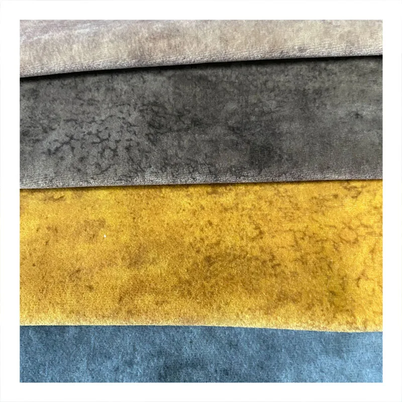 Wholesale factory polyester printed frosted velvet upholstery fabric for sofa