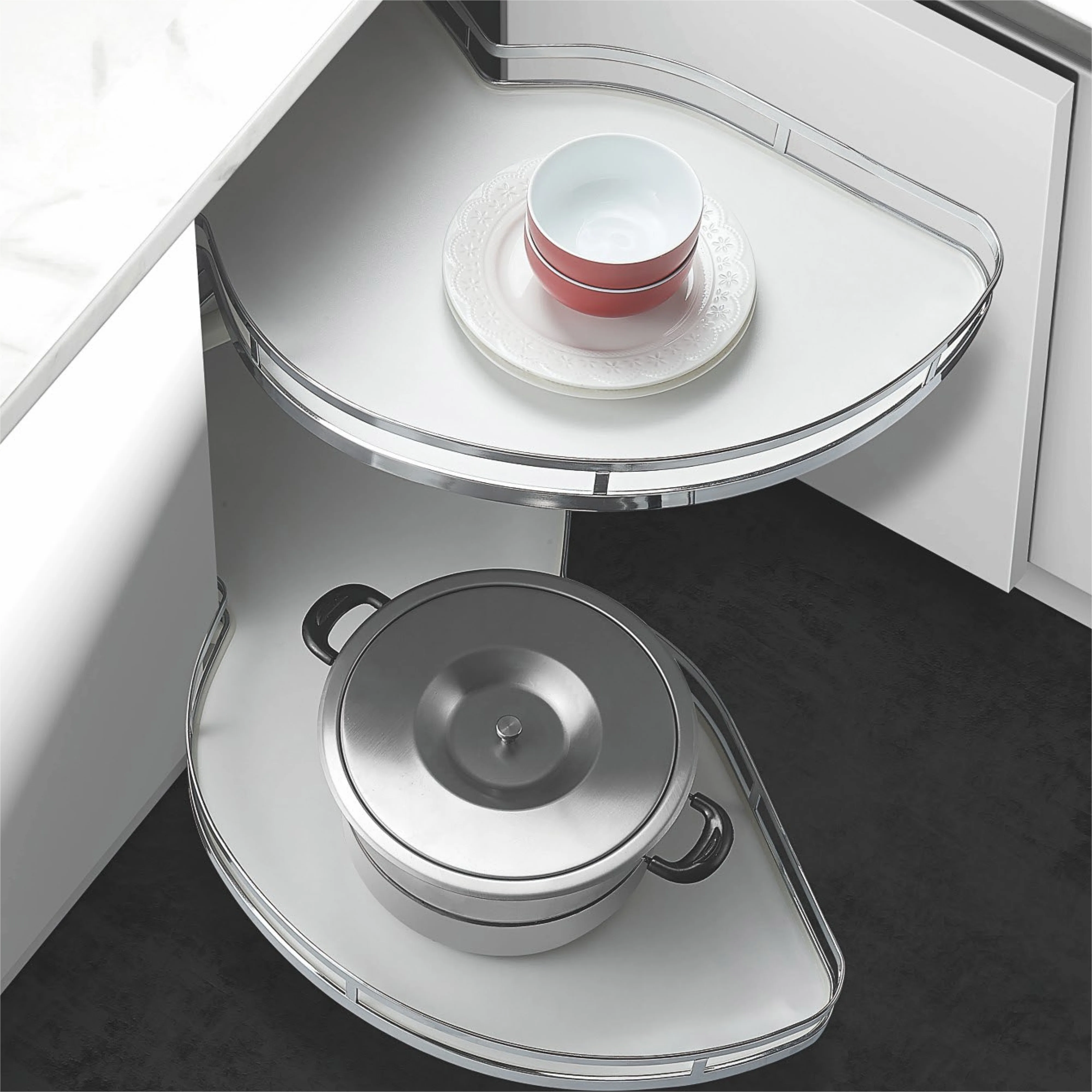 Comsol Soft Close Revolving Swing Tray Basket Kitchen Cabinet Accessories Corner Kitchen Cabinet Storage Magic Corner