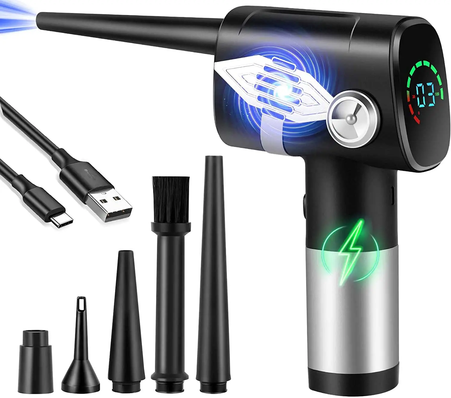 Wireless Rechargeable Cleaner Blower Electric Air Duster Portable Gun Computer Dust Cleaning For Camera