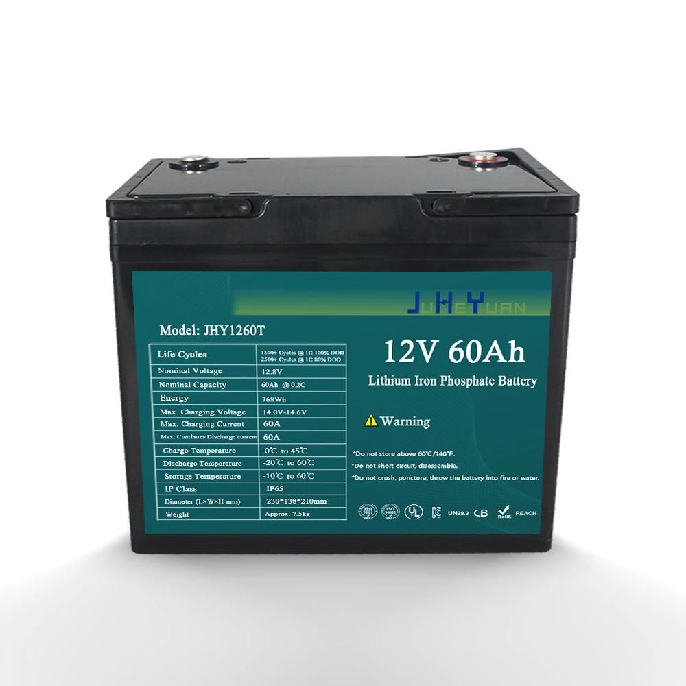 Hot New Products JHY LiPO4 battery pack JHY1260T 12V 60Ah  rechargeable Lithium Iron Phosphate Battery
