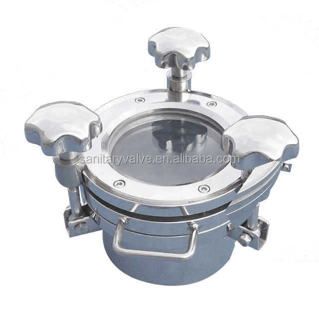 sanitary stainless steel tank manhole cover full top sight glass manway