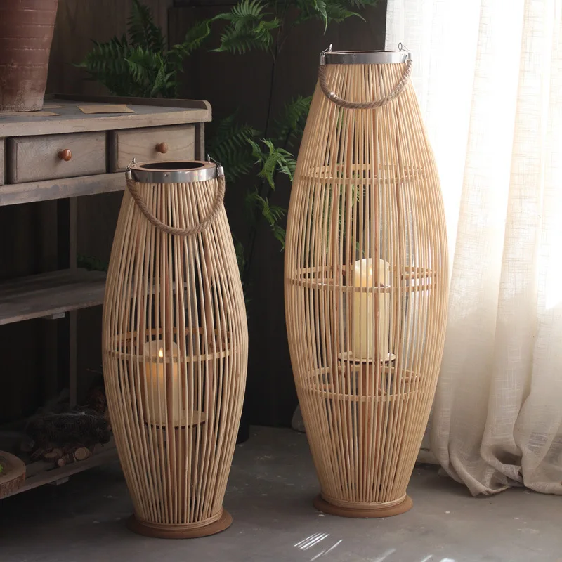 Home decoration ornaments, retro wind lamps, floor to ceiling candlesticks, hotel display windows