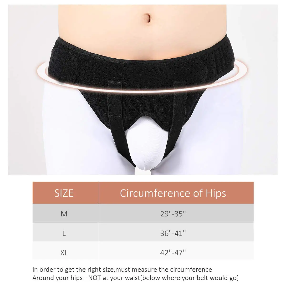 Breathable neoprene material high elasticity New design Immobilizer Medical Hernia Belt for men with Soft Pads