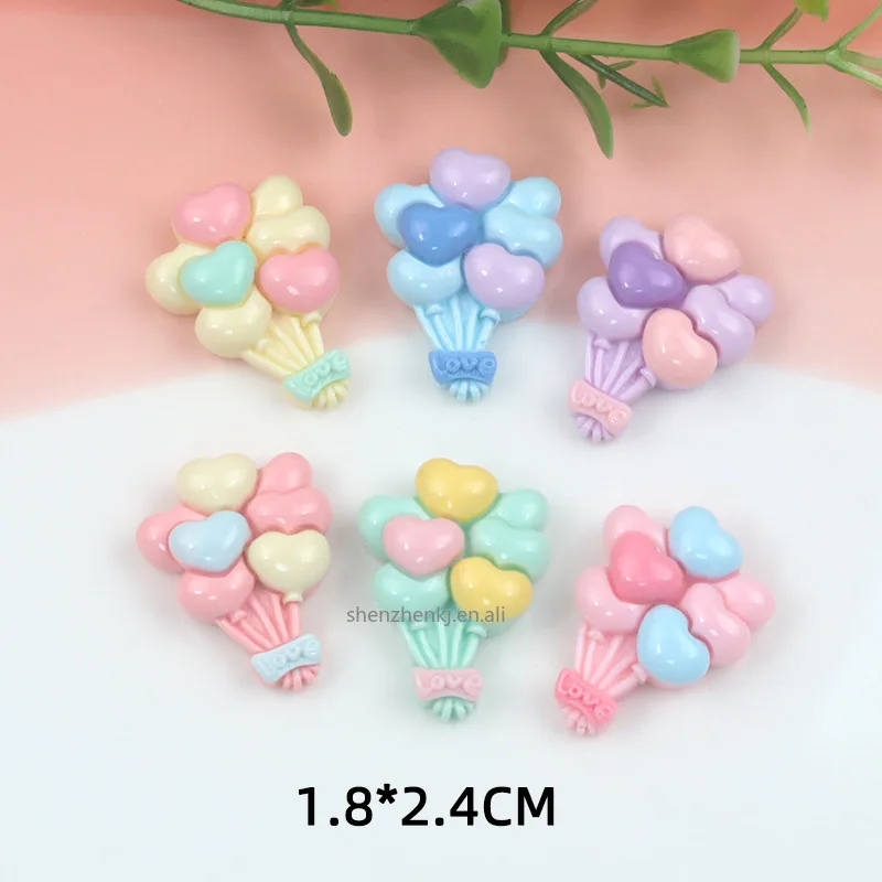 New Mini Cute Cartoon Colored Balloons Resin Cabochon Scrapbook Diy Jewellery Hairpin Accessories Party Decorate Craft