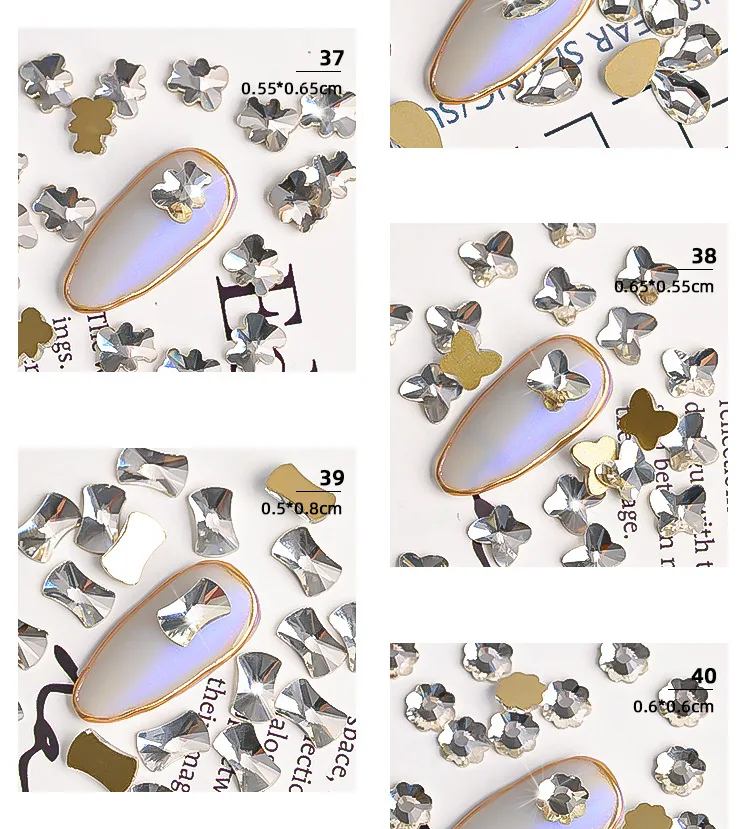 1440pcs/bag K9 Crystal Flat Bluk Nail Art Rhinestone Stone Diamond DIY Manicure Decoration Accessories