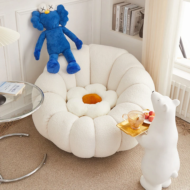 Living Room Modern Low Arm Sofa Furniture Sofa Set Lamb Down Low Stool Pumpkin