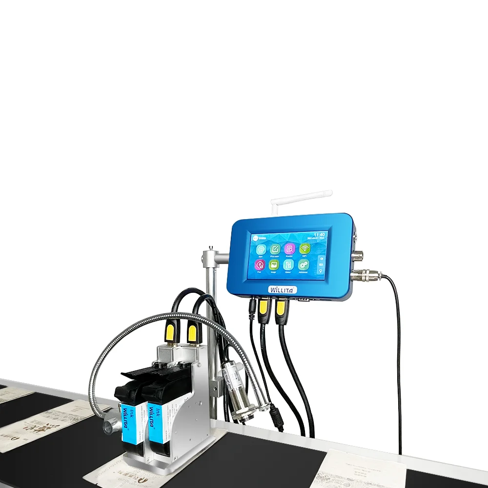 Solvent ink 600 DPI high resolution Variable Data industrial thermal TIJ automatically batch code number inkjet printing machine