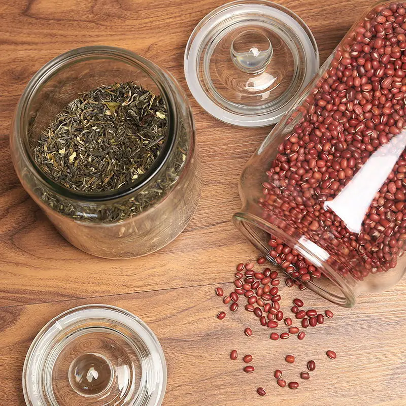 Large Round Clear Glass Storage  Bottles & Jars 5L Food Storage Containers With Glass Cap