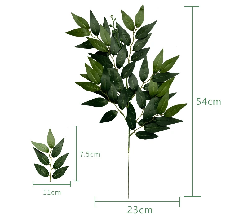 YOPIN-1579 Wholesale Silk Willow Leaf Branch Artificial Banyan Leaves For Decoration
