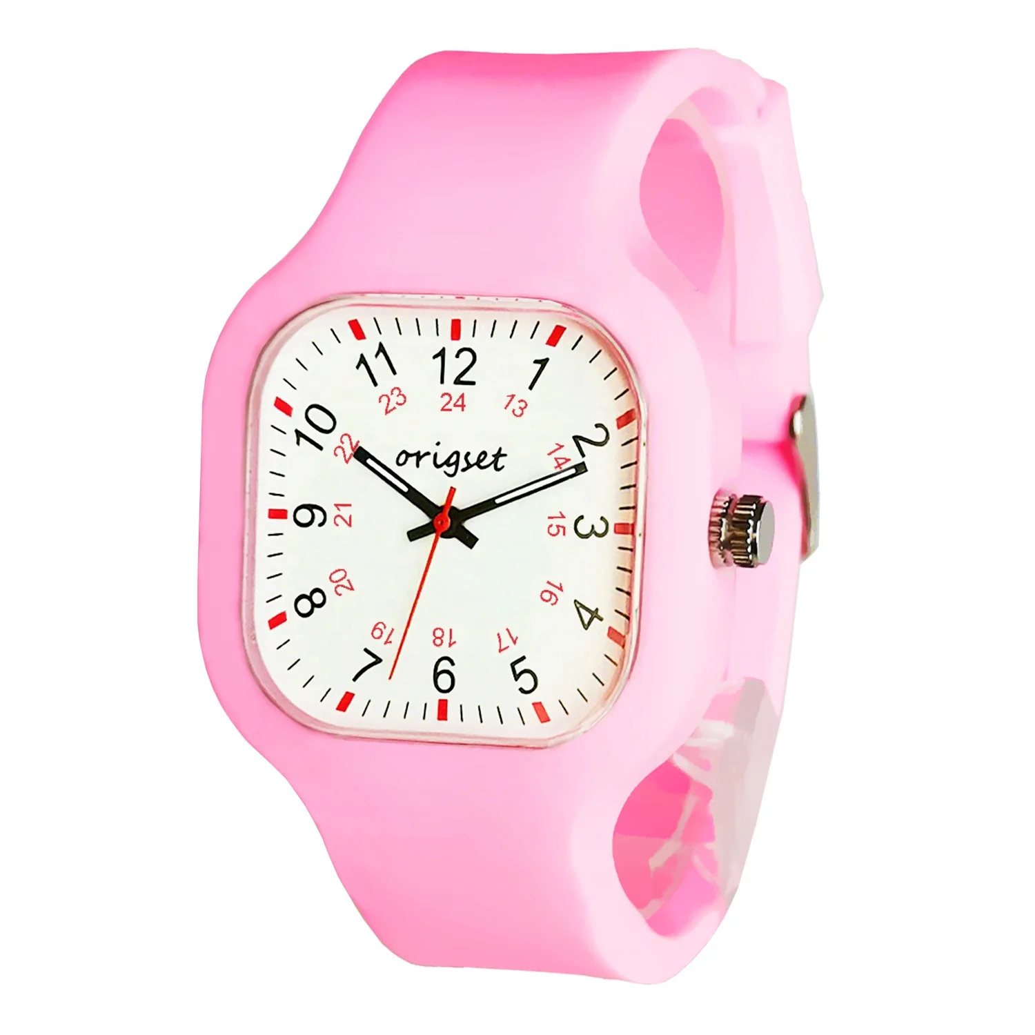 own logo printed Silicone Medical 24 hours military time big numbers nurse watches wholesale custom logo watches no minimum