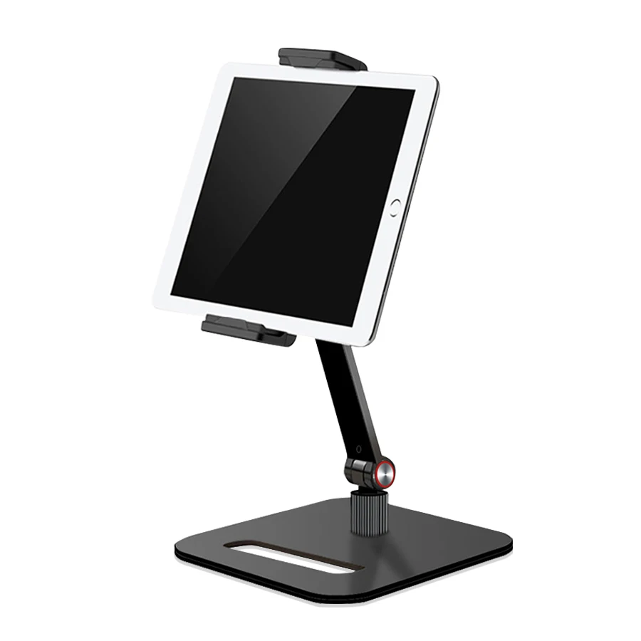 Double arm design flexible swivel adjustable desktop tablet stand aluminium foldable phone stand