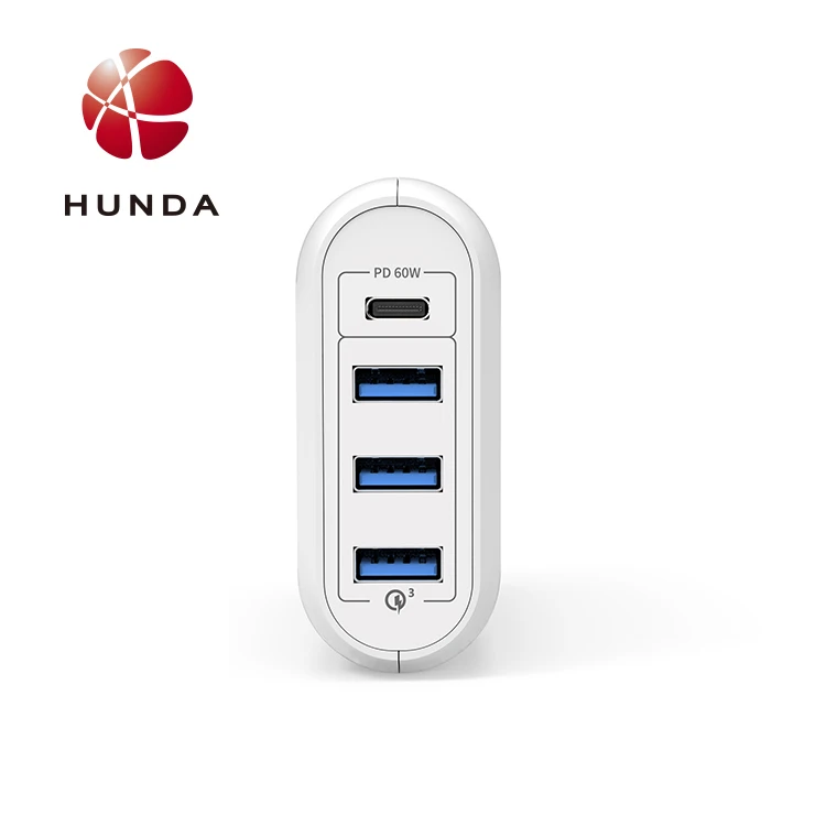  Горячая продажа 66 W зарядное устройство 4 USB порта PD настенное для мобильных