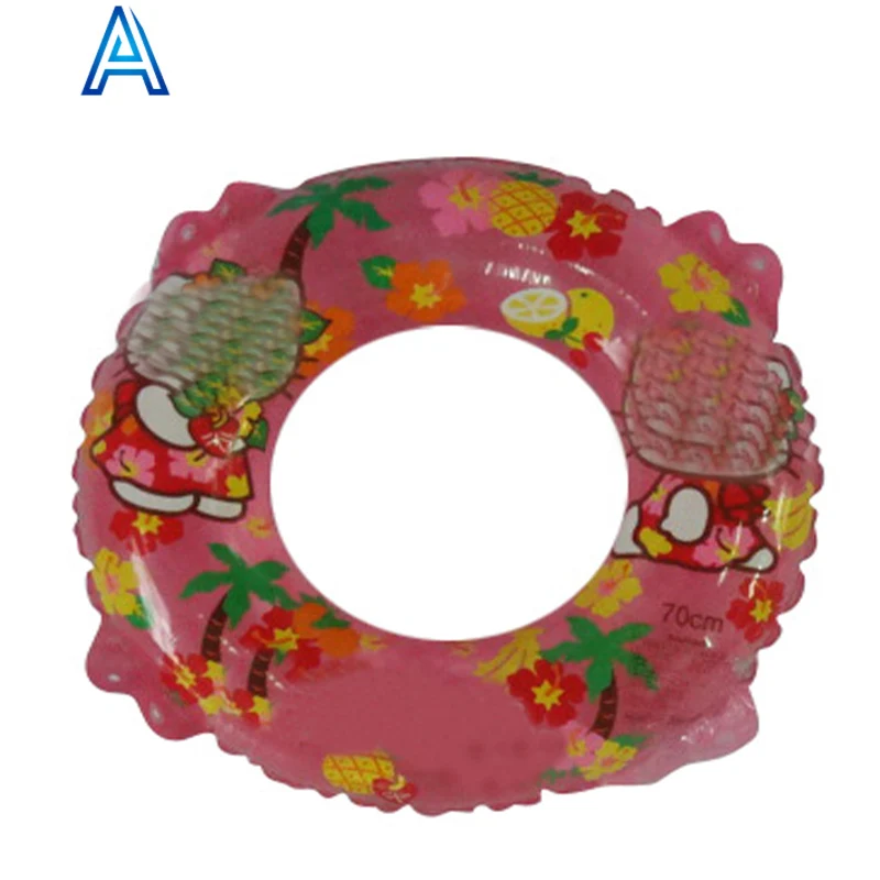 Customize full printing clear PVC inflatable swimming tube ring for summer pool water float inflatable toy safety