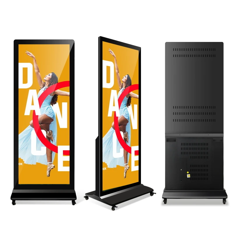 70 75 Inch Full Screen Indoor Shopping Mall LCD Display Floor Standing Digital Signage Totem Advertising Player