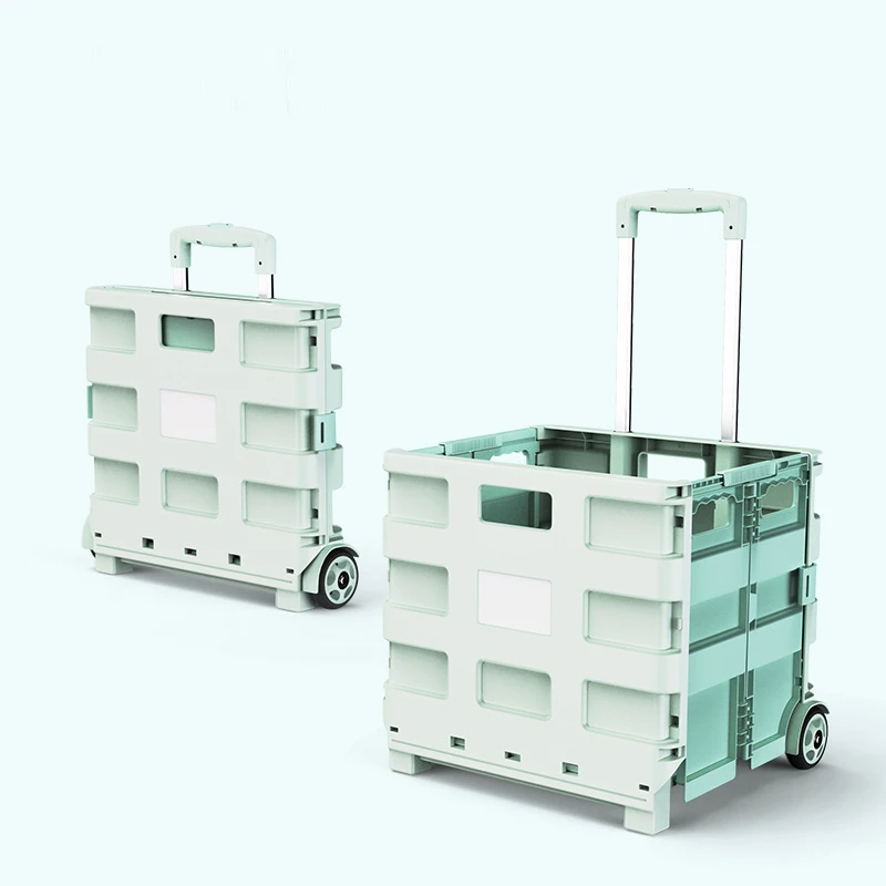 Small mini foldable supermarket folding shopping cart trolley for supermarket