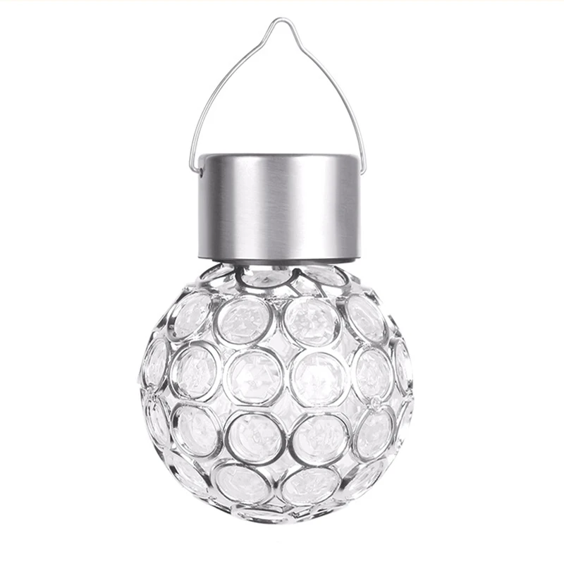 Solar Globe Hanging RGB Color Changeable LED Bulb Stainless Steel PVC Waterproof Tree Decorative Lamp for Garden Yard Flowerbed
