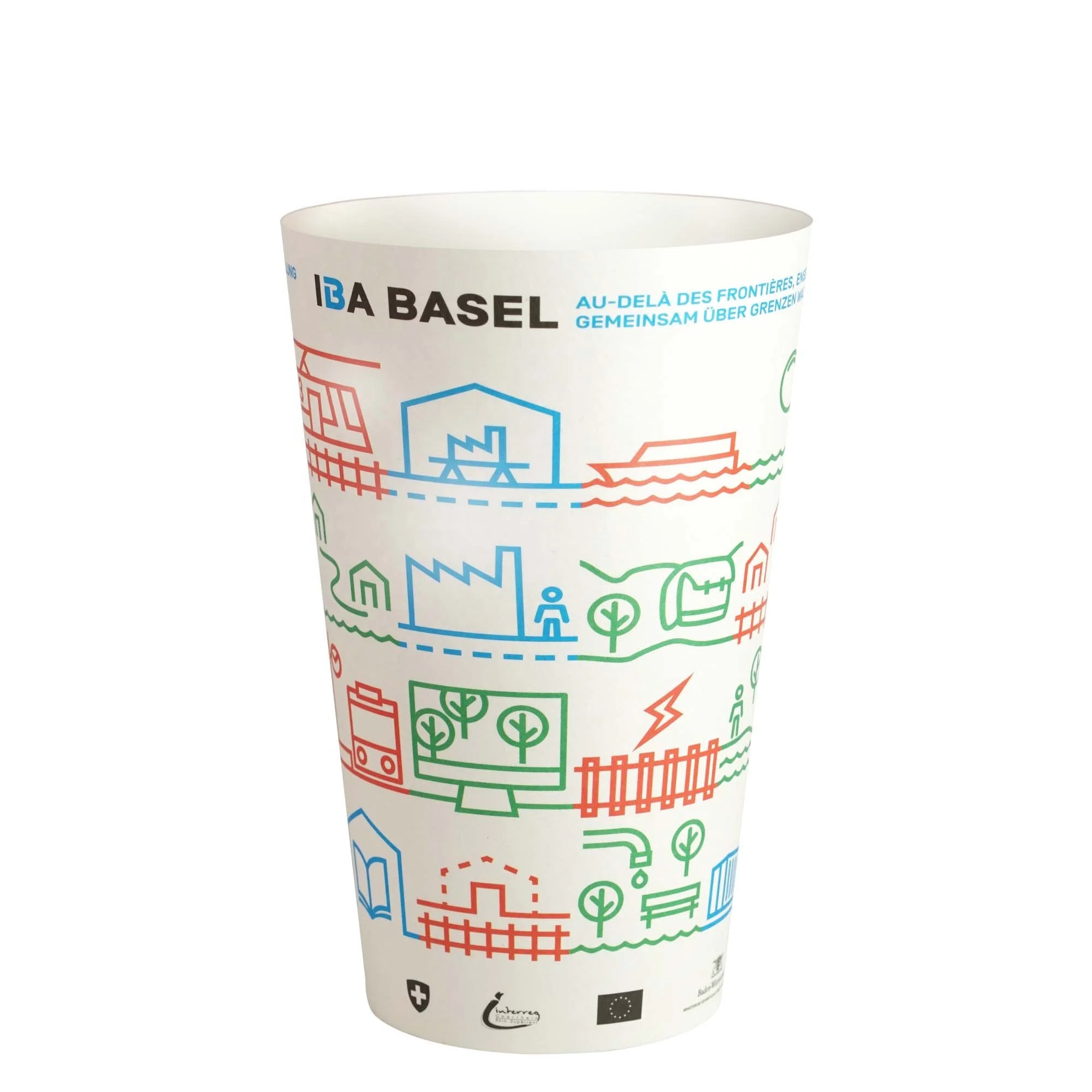 Custom Printed logo Reusable PP plastic beer cup 500ml