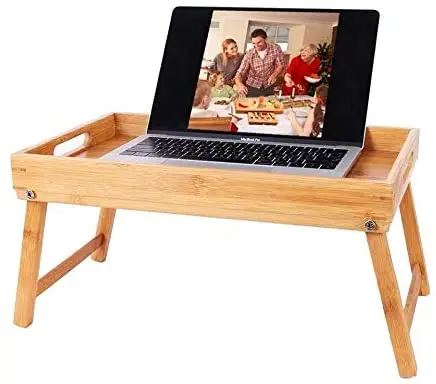 wholesale serving tray Foldable Breakfast Table Laptop computer tray Bed Table wooden Serving Tray with legs