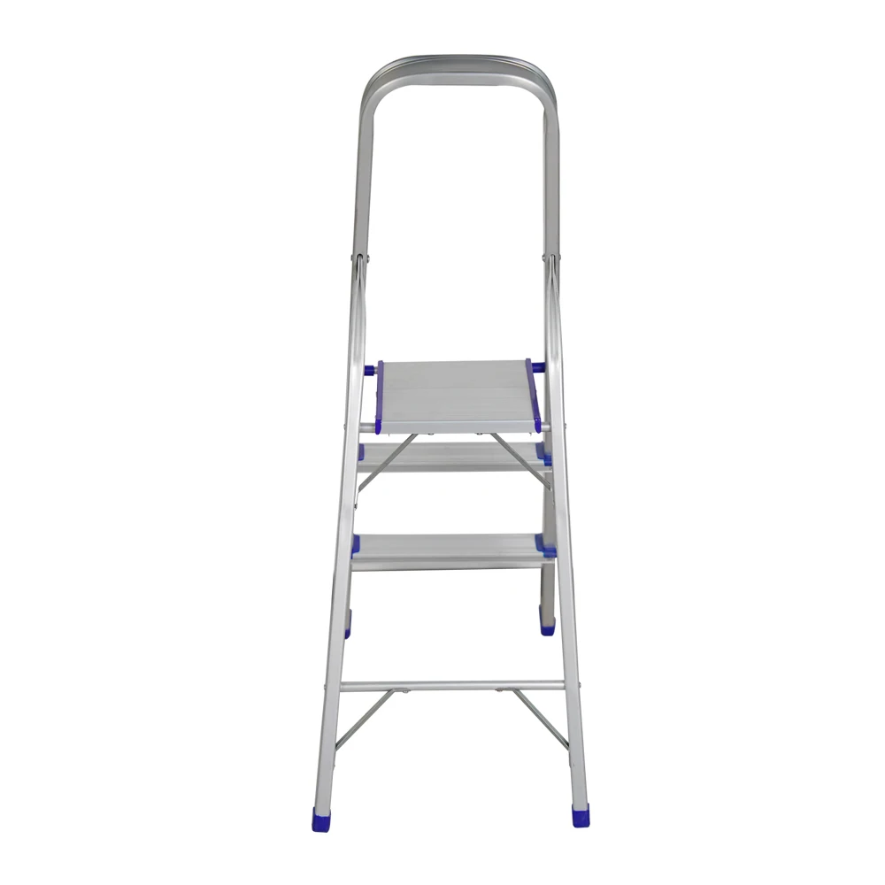 131 kitchen small steel foldable stepping ladder stool slim design portable household metal 2 3 step ladder with handrail