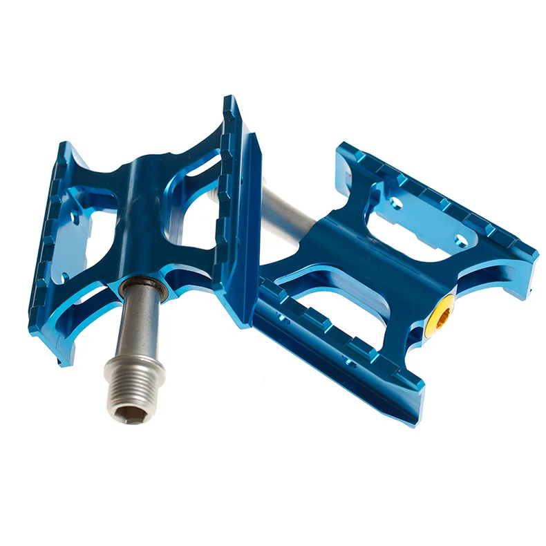 
Customized blue sealed bearing elegant 6061 extruded CNC machined double sided track bicycle pedals 