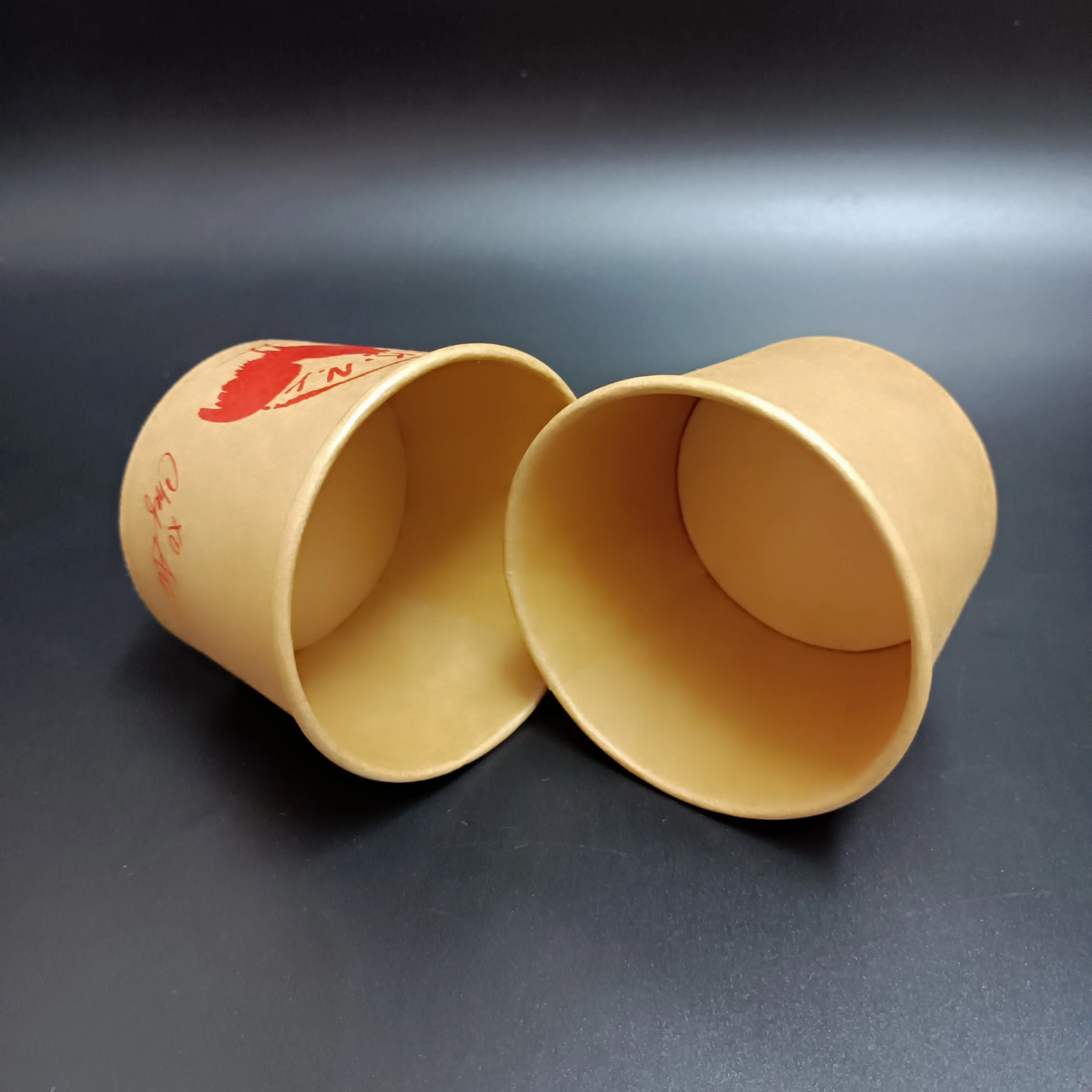 SP1687 Custom disposable hot soup bowls take away kraft paper fast food soup cup with PP Lid deli container for noodle