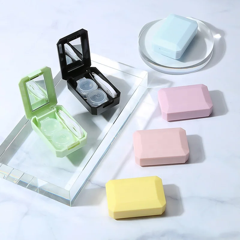 Custom logo contact lens case box small exquisite portable Contact Lenses Cases display boxes cute Plastic Contact Lens cases