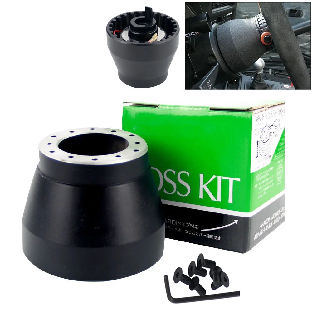 Black Racing Steering Wheel Hub Adapter Boss Kit For BMW E30 PQY-HUB-E30