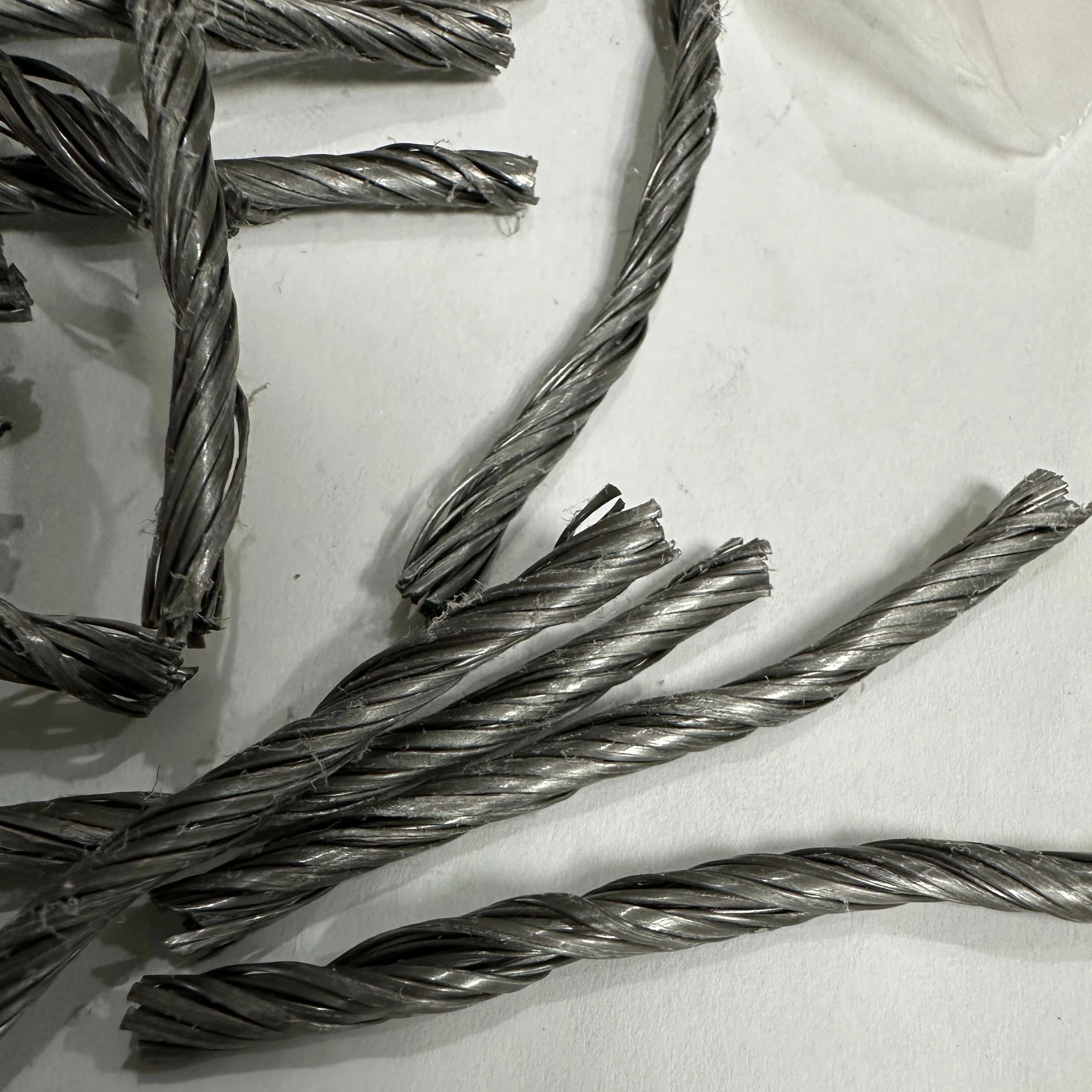 PP twisted fiber grey white reinforcement polymer