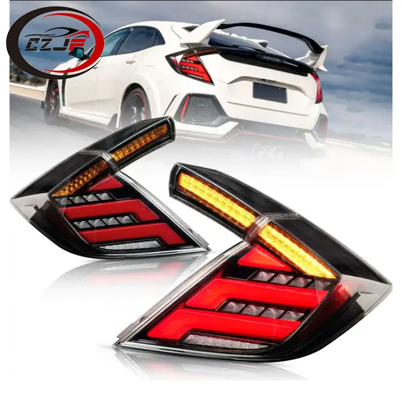 CZJF rear lamp scanning for civic Type Hatchback tail lights for 2016 2017 2018 2019 2020 2021 Fk7 Fk8 Fk4 honda civic taillight