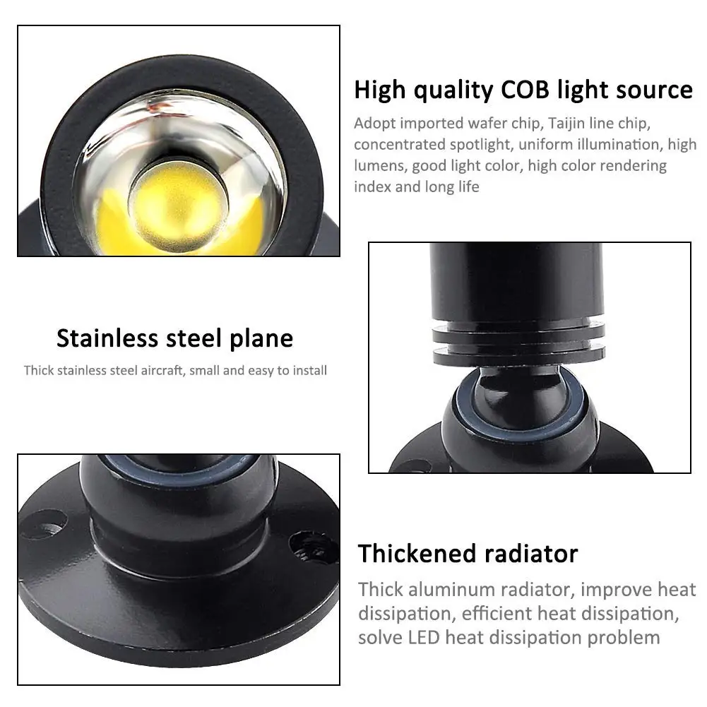 Small Ceiling Spotlights RGB Mini Surface-Mounted Spotlights Swivelling Showcases Furniture Showcase Jewellery Cabinet Lighting