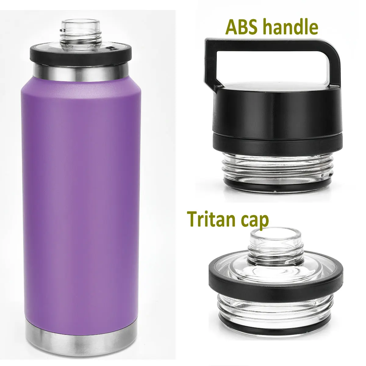 custom logo powder coating vacuum 36oz 64oz tumbler bottles double wall stainless steel with chugs lid 18OZ