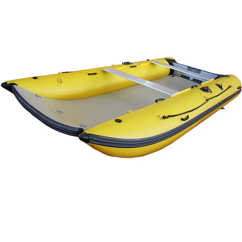 11feet small PVC catamaran boat fast boat for fishing Yellow