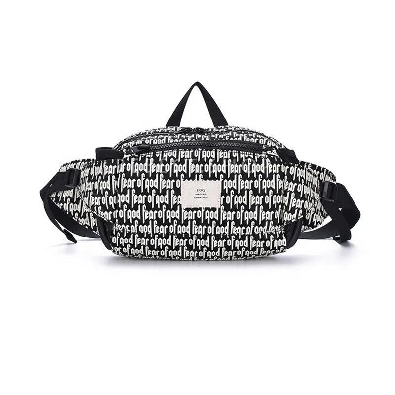 New Trendy Brand High Street Main Line Fog Full Print Barrage Letter Small Waist Bag Diagonal Chest Bag Male