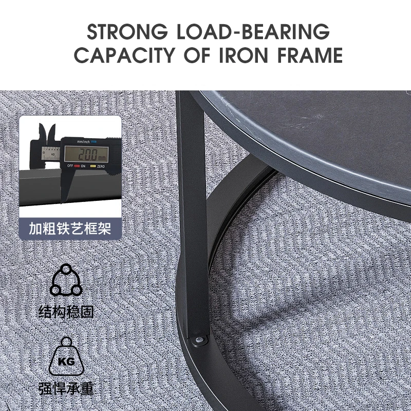 New Design Wooden Coffee Table Wire Coffee Table With Metal Frame Living Room Furniture 2 Tiers