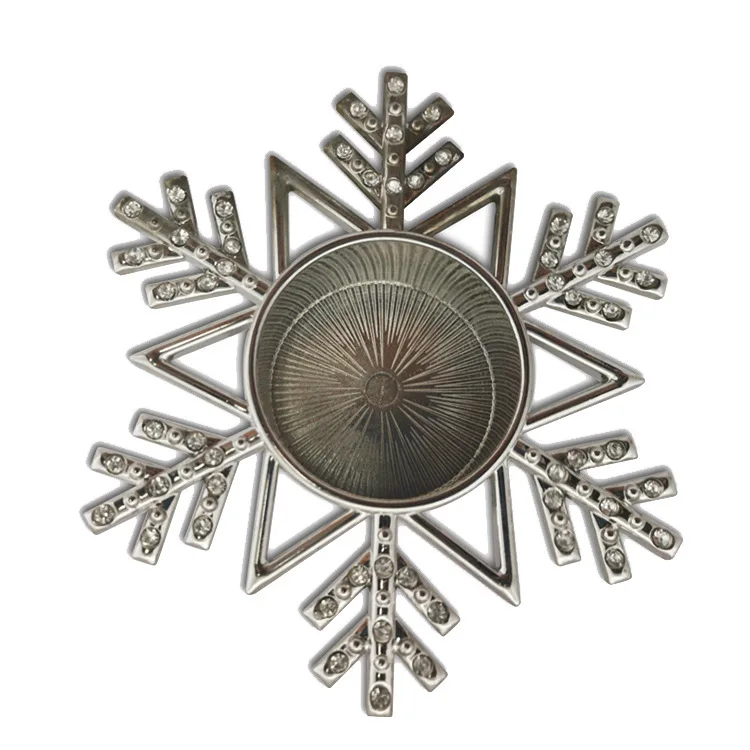 Zinc Alloy Snowflake Candlestick Creative Christmas Series Snowflake Aromatherapy Metal Tea Wax Snowflake Candlestick Wholesale