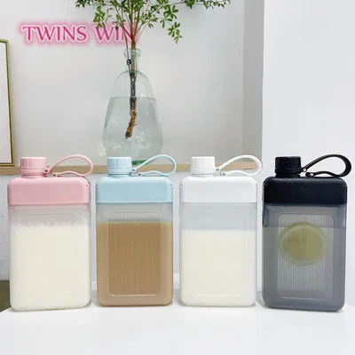 New flat portable square water cup Outdoor Travel portable Pocket Creative flat sports CUP 1929