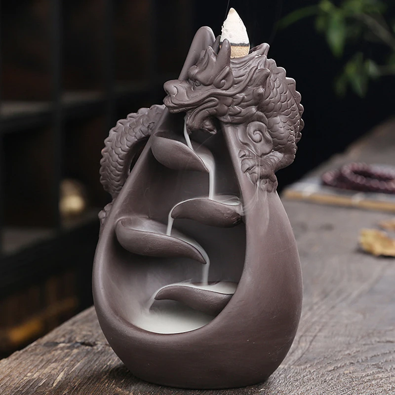Mini Waterfall Aromatherapy Burner Ceramic Backflow Incene Burner Incense Holder Cender For Creative Home Decor
