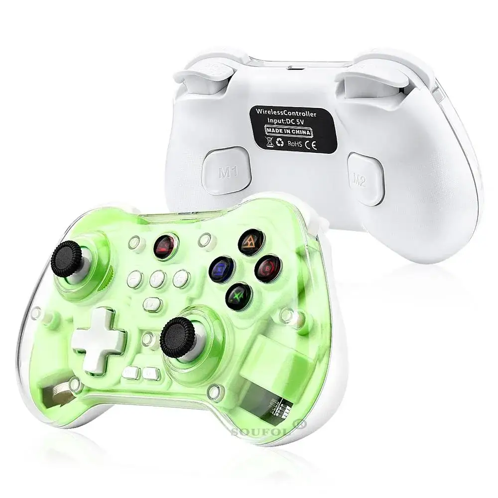 Z01X Transparent Wireless Game Controller BT 6-Axis Motion Sensor Turbo Programmable Hall Joystick for Switch/PC/iOS/Mac/Android