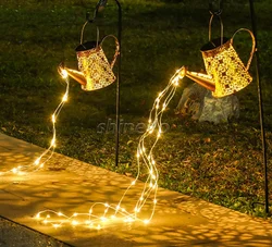 Лидер продаж, новый дизайн, креативный аккумулятор, уличный водонепроницаемый садовый светодиодный светильник на солнечной батарее для полива сада, солнечные водопадные огни