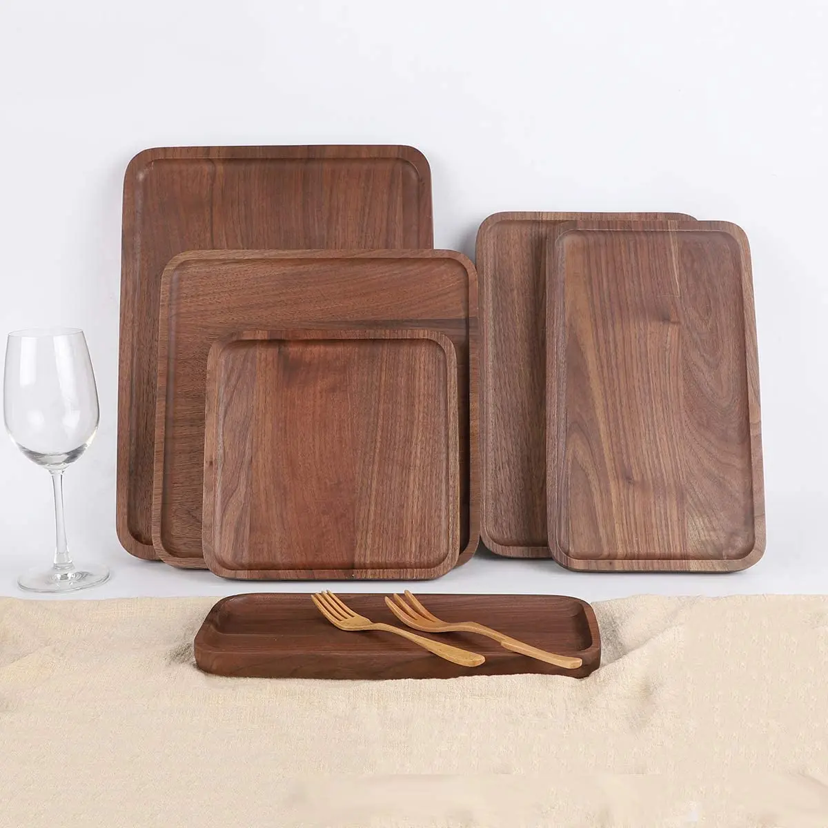 Wholesale Custom Logo Acacia Wood Beach Wood Smoking Tobacco  Serving Rolling Cigarette Wood Rolling Tray