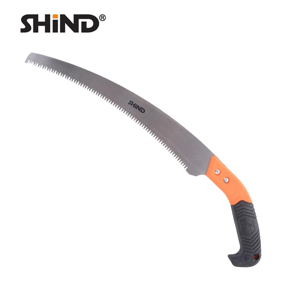 SHIND 94649 High Quality Plastic Handle Pruning Saw High Speed Steel Deep Sharpen Teeth Wood 350mm Carton Customized Logo 72pcs