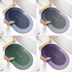 Luxury non slip water absorbing quick drying memory foam soft diatomite mud bath rugs shower floor mats