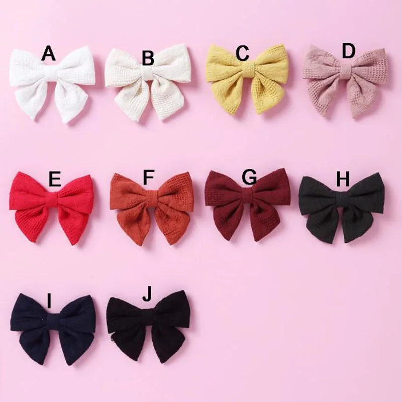 
2021 Baby Girls Nylon Headband Infant Hair Accessories Handtied Bows Toddlers Tiara bandage Ribbed Bows Hairpins for Child 