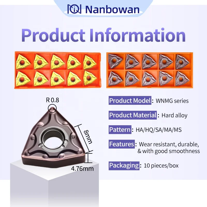 Cnc Turning Tools Cermet Inserts Peach-shaped milling insert for WNMG80404-FG WNMG080404/08-MT WNMG080404/08-MS