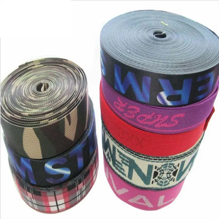 Wholesale Custom Durable Fashion Nylon Jacquard Braidedearringslastic Polyester 25MM Printedchaining Straearringsogo Manufacture