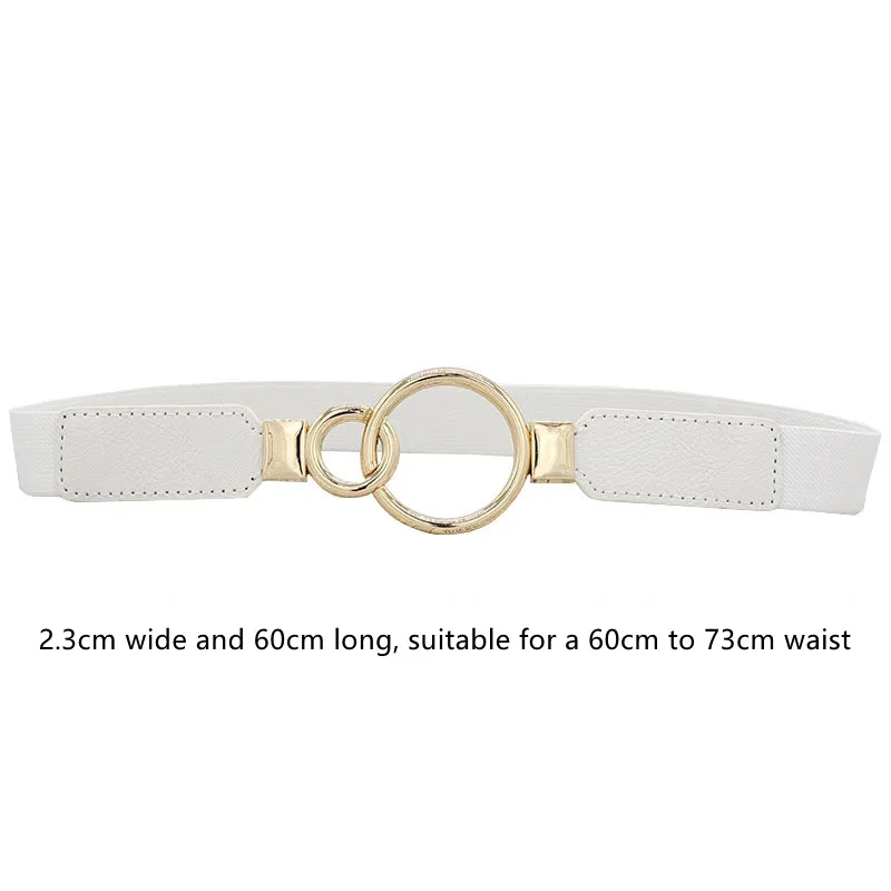 Black Belts Woman 2021 Leather Wide Elastic Ladies Belt For Dress Casual Card Buckle Belts