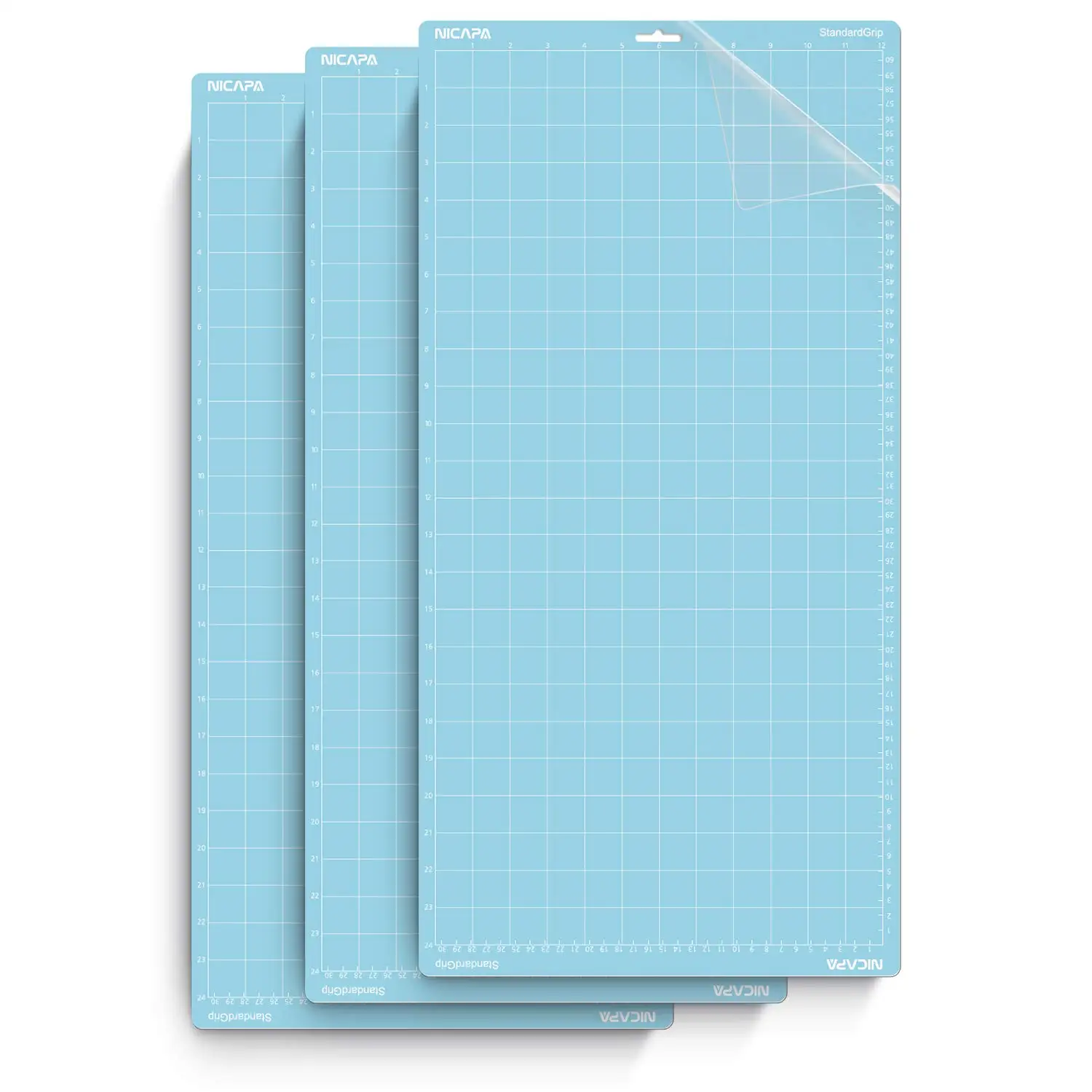 Nicapa Cutting Mat for Silhouette Cameo 3/2/1 [Light-Grip,12x24,3pack] Adhesive&Sticky Non-Slip Blue Cut  Accessories Set Mats